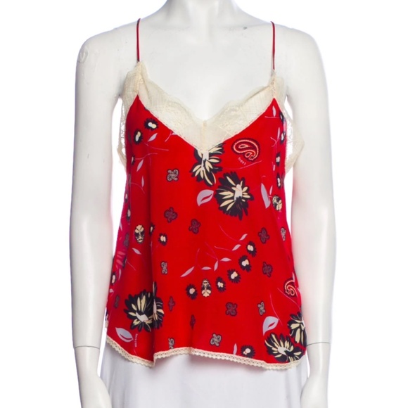 Zadig & Voltaire Christy Daisy Silk Cami - size X-Small (EUC) - Picture 3 of 9